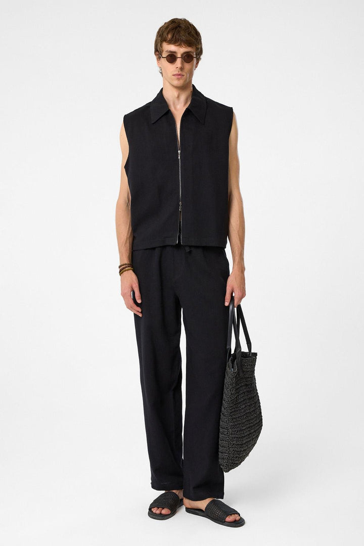 ANT Antioch Black Polo Neck Men's Vest - Aurich