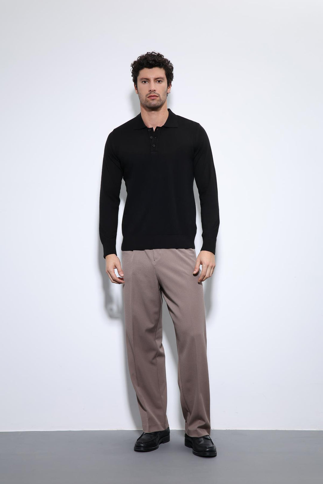 ANT Antioch Black Polo Neck Men's Sweater - Anchorage