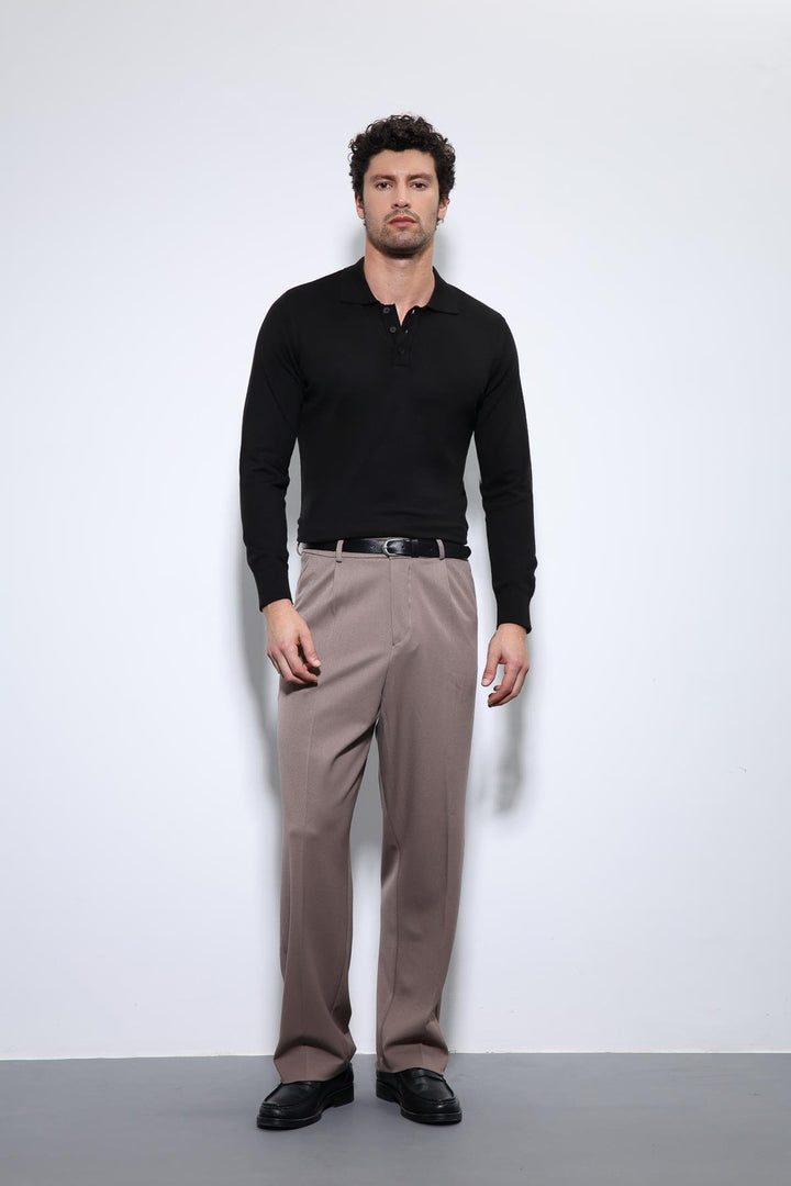 ANT Antioch Black Polo Neck Men's Sweater - Anchorage