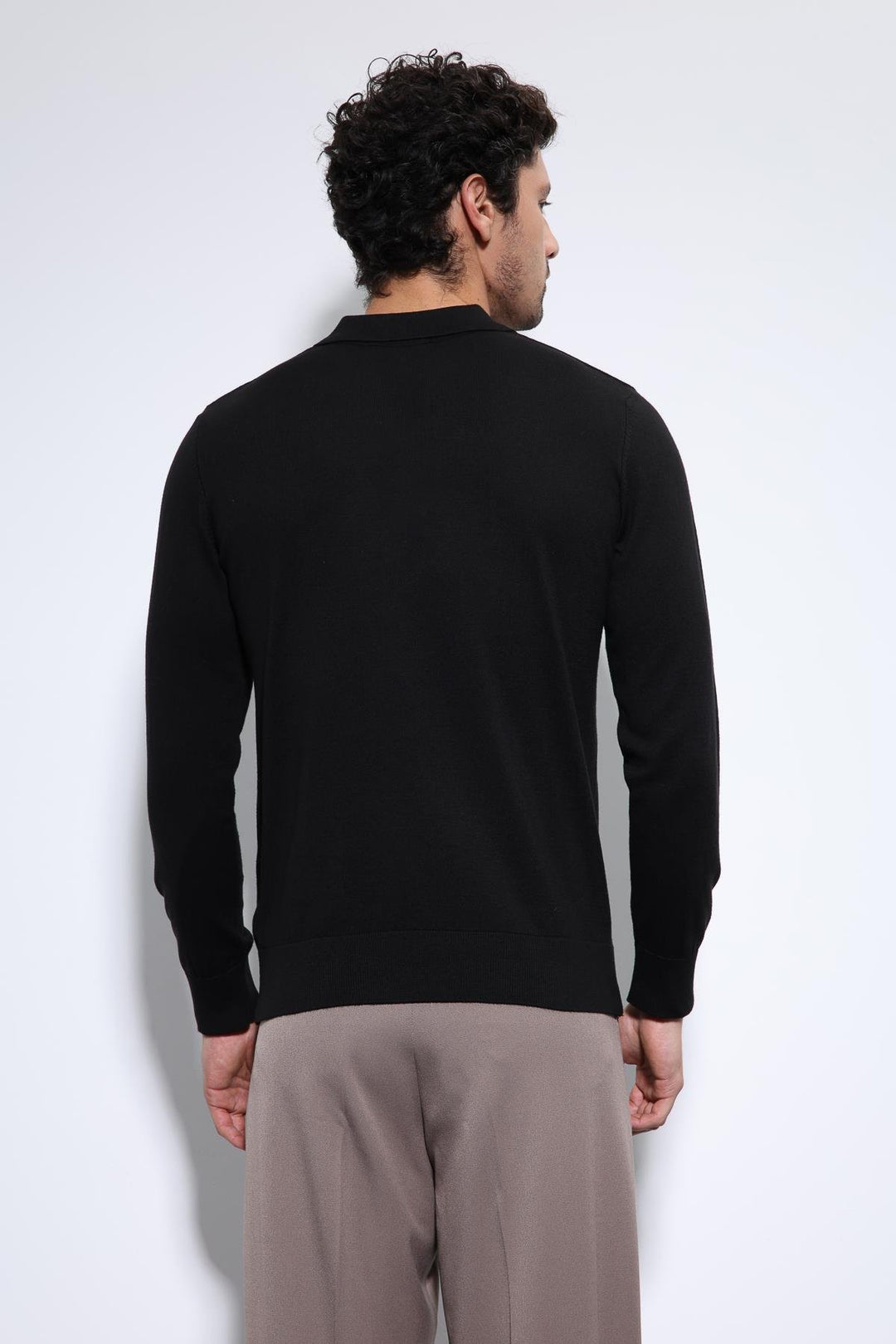 ANT Antioch Black Polo Neck Men's Sweater - Anchorage