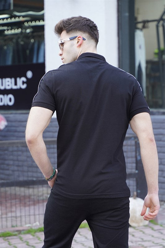 MDX Black Polo Neck Men's T-shirt - Vale de Cavalos