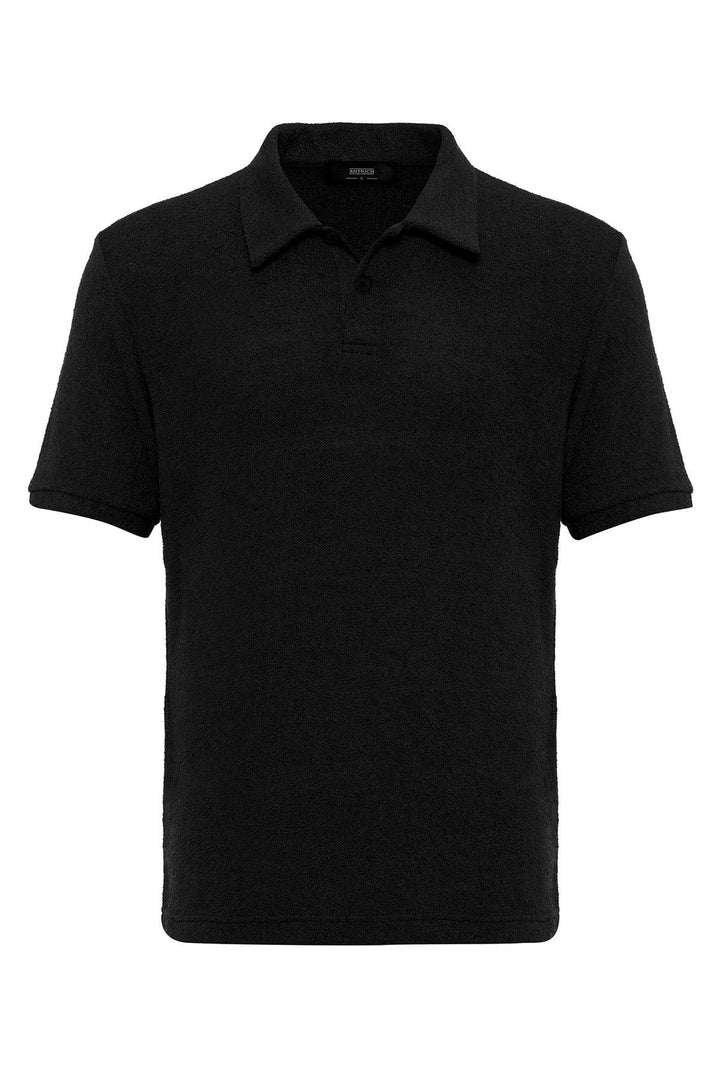 ANT Antioch Siyah Polo Yaka Örme Erkek T-Shirt - Kirkcaldy