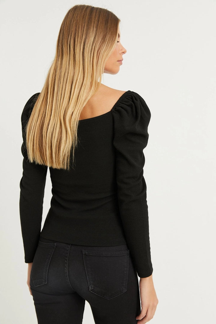 Black Princess Collar Striped Blouse BCBSK-25700-K5684 - Abbotsford