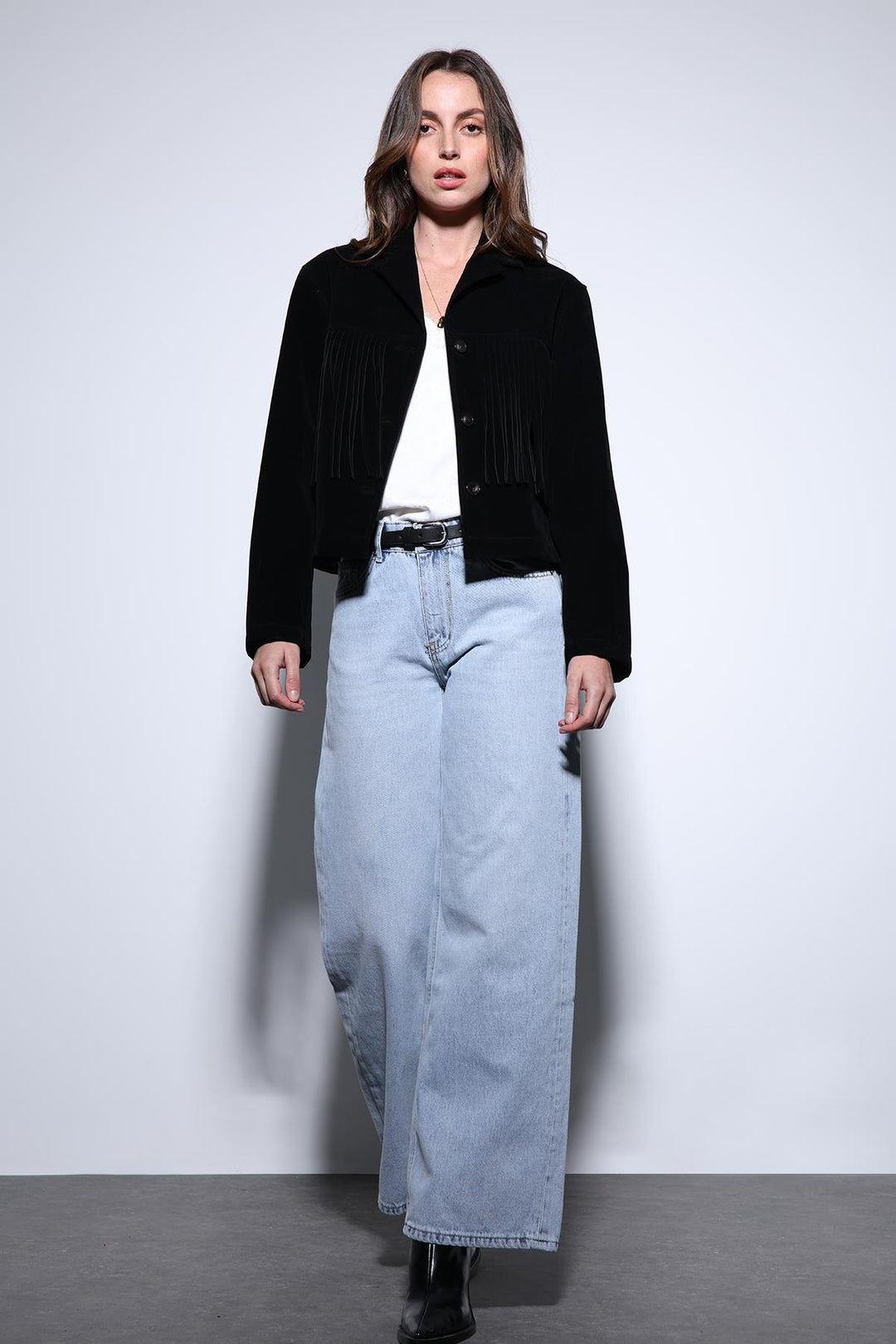 ANT Antioch Black Tassel Detailed Suede Women's Jacket - Córdoba