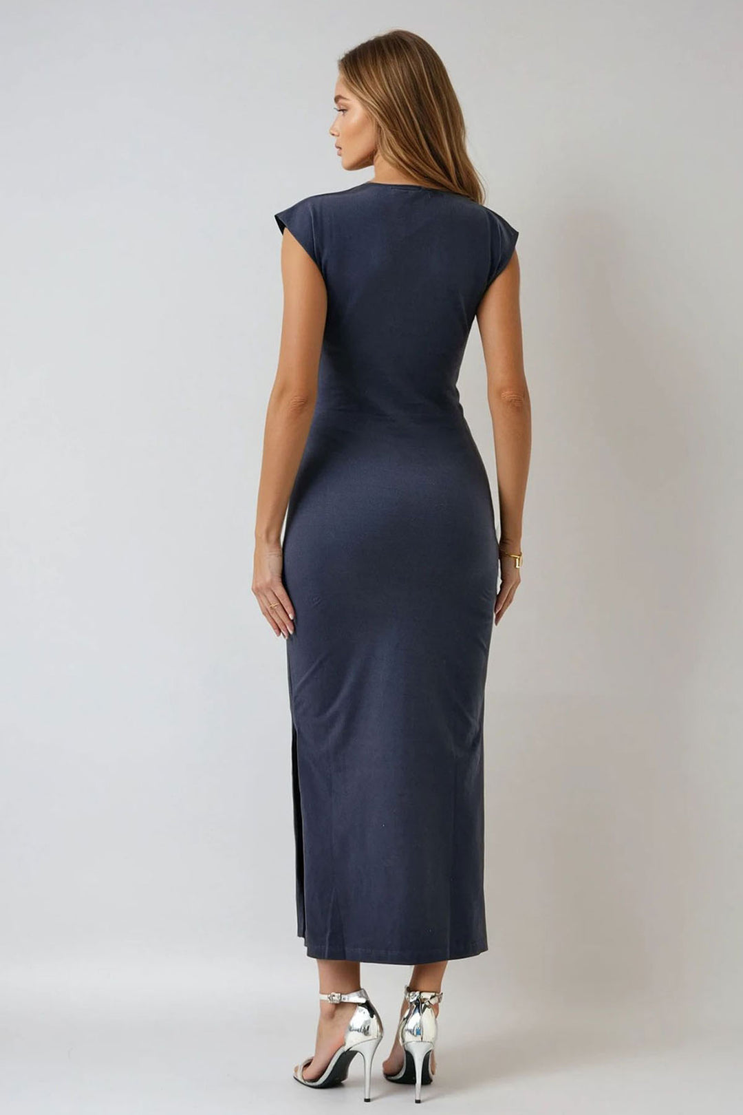 Black Tassel Detailed Side Cleavage Slit Midi Dress BCHPK-251246 - Lower Paxton