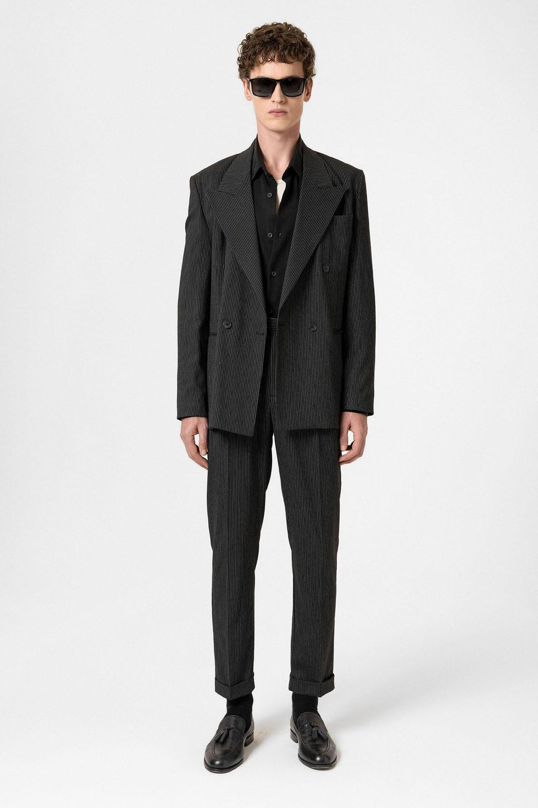ANT Antioch Black Comfortable Pinstripe Men's Blazer Jacket - Soest