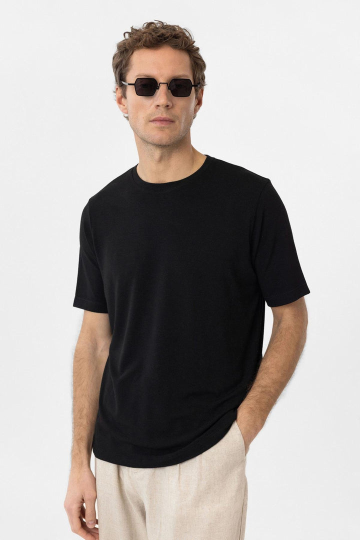 ANT Antioch Siyah Regular Fit Basic Erkek T-Shirt - Riviera Beach
