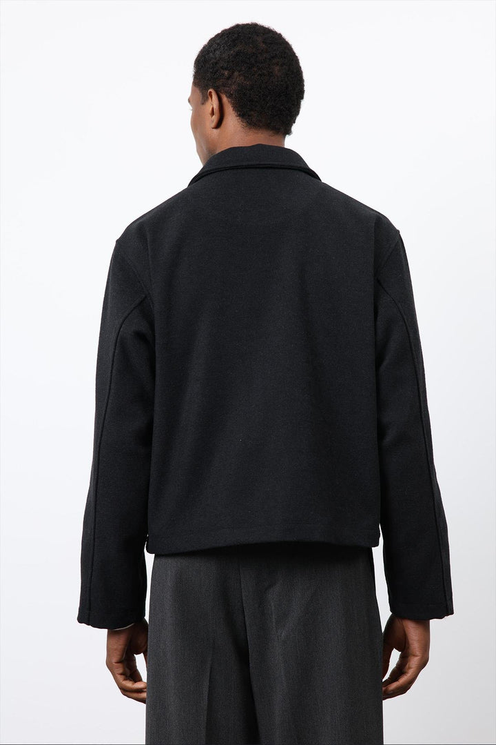 ANT Antioch Black Regular Fit Textured Men's Coat - Smethwick