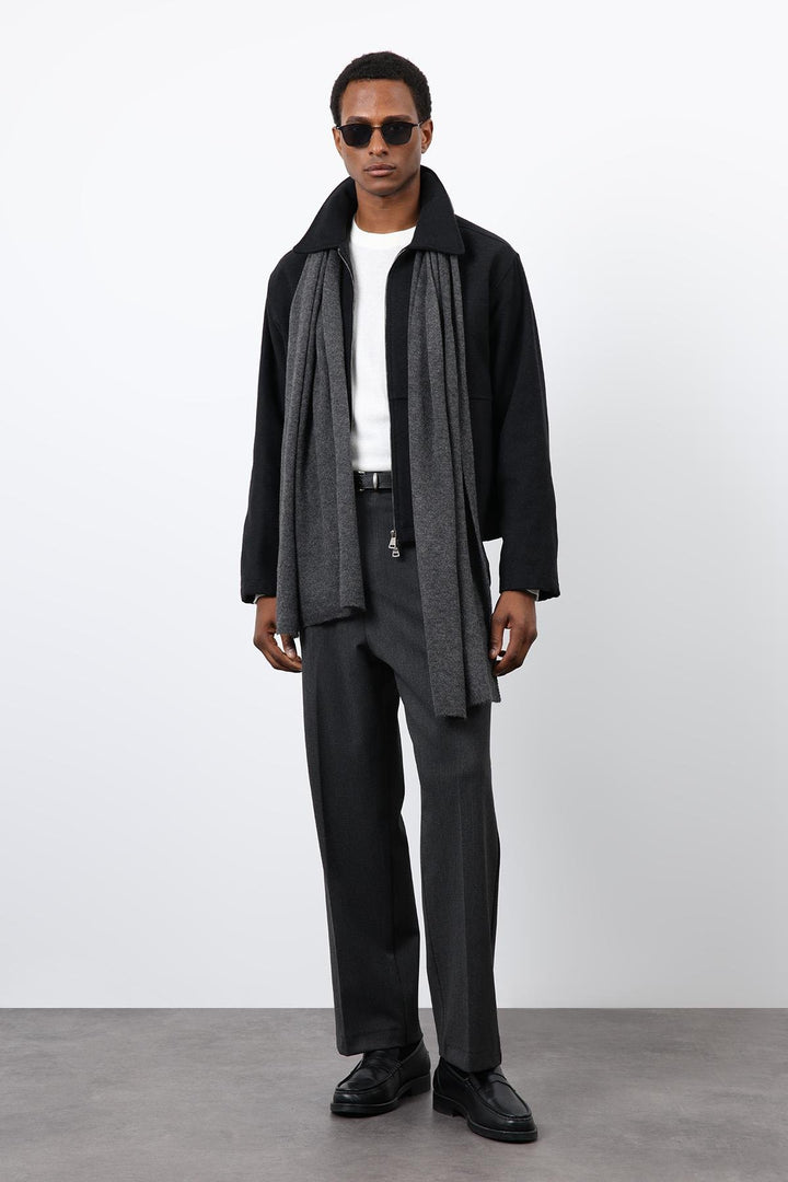 ANT Antioch Black Regular Fit Textured Men's Coat - Smethwick