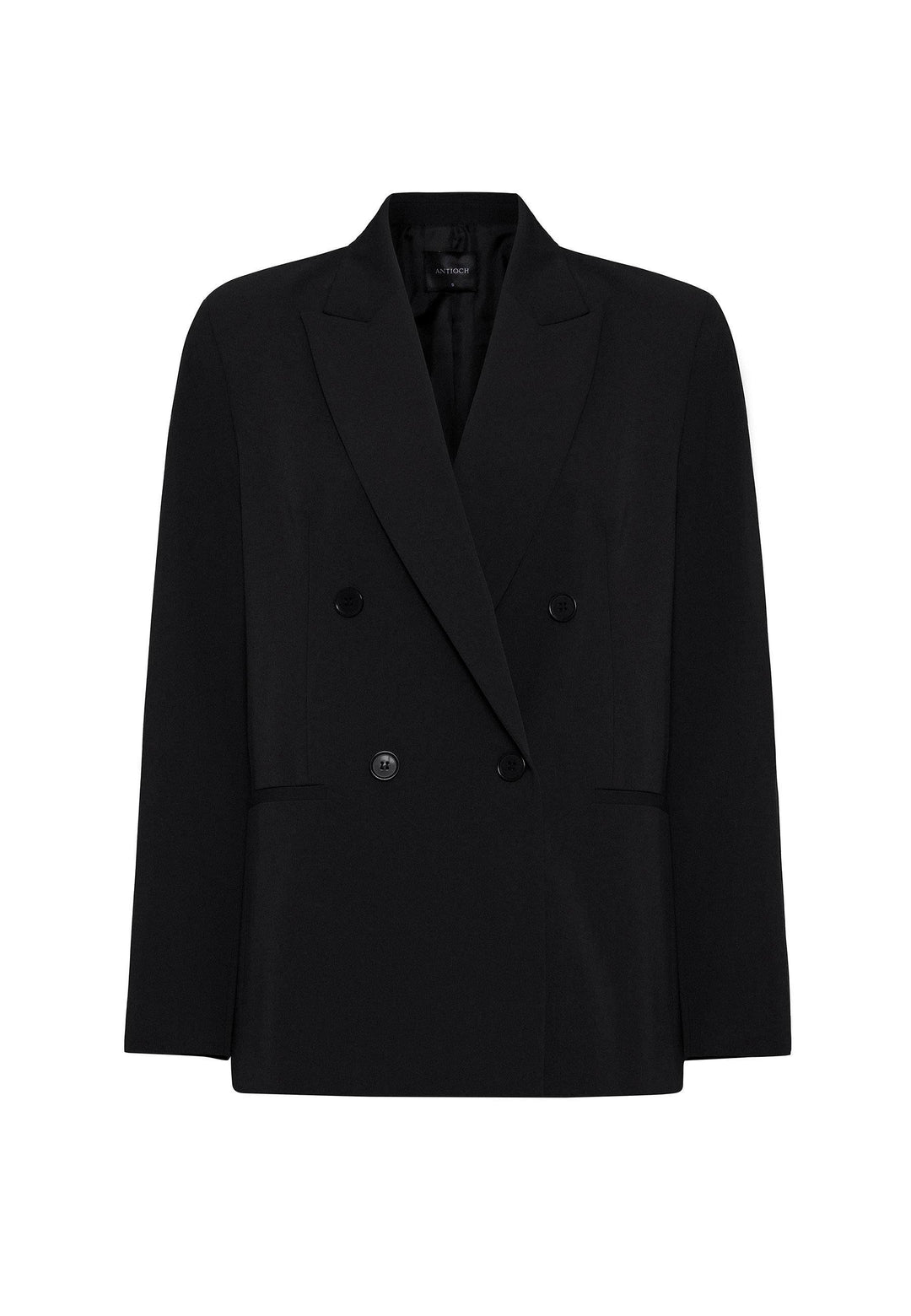 ANT Antioch Black Regular Fit Double-Breasted Women's Blazer Jacket - St. Paul
