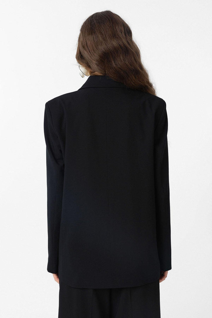 ANT Antioch Siyah Regular Fit Kruvaze Kadın Blazer Ceket - Kobryn