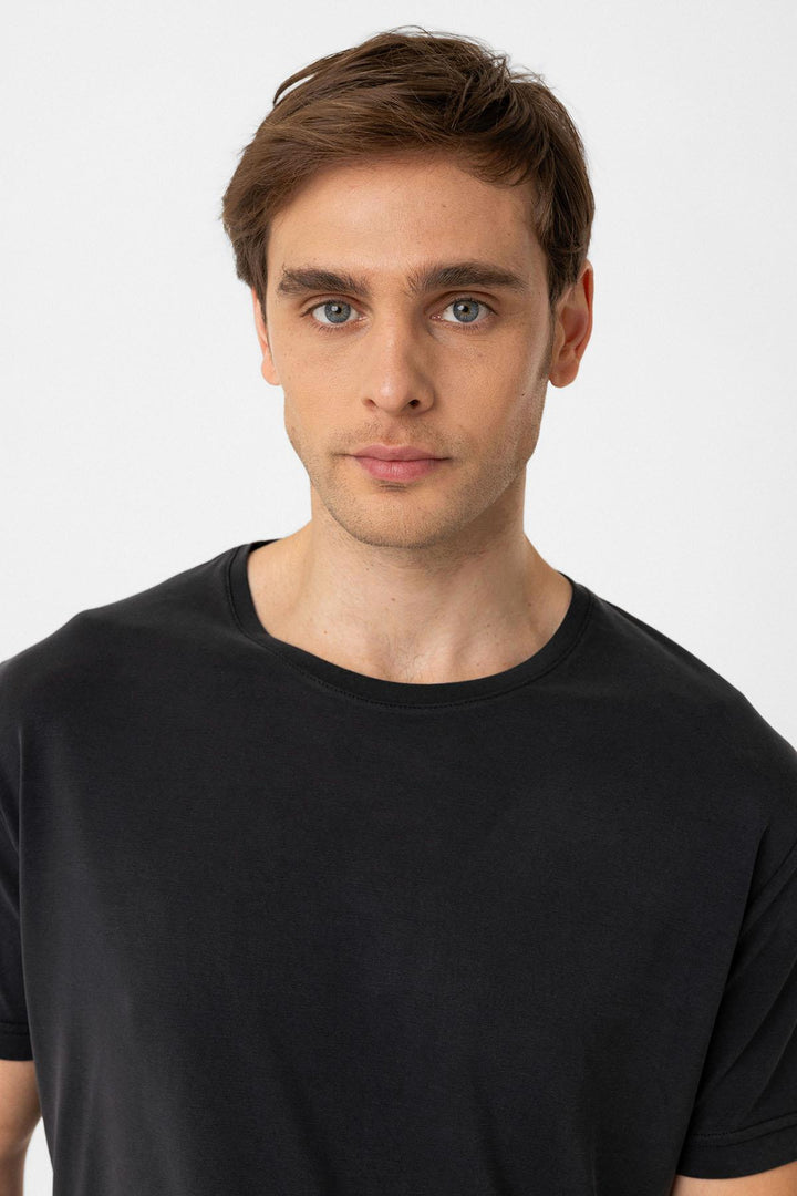 ANT Antioch Black Regular Fit Modal Technical Fabric Men's T-Shirt - Trier
