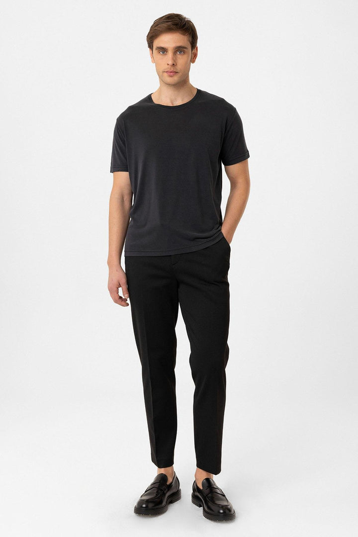 ANT Antioch Black Regular Fit Modal Technical Fabric Men's T-Shirt - Trier