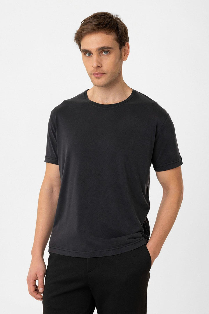 ANT Antioch Black Regular Fit Modal Technical Fabric Men's T-Shirt - Trier