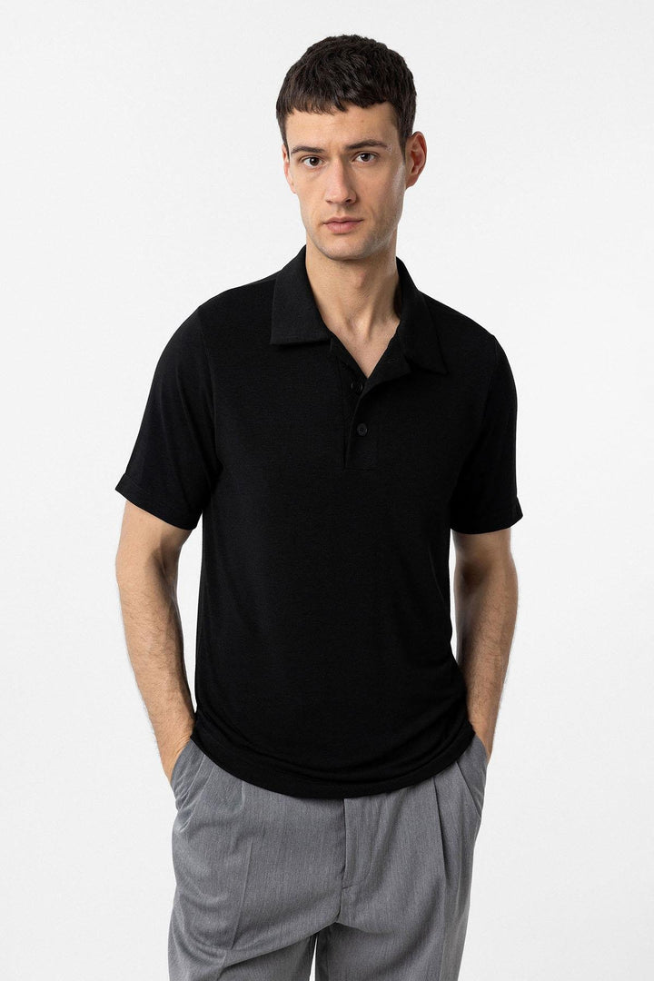 ANT Antioch Siyah Regular Fit Polo Yaka Erkek T-Shirt - Blackpool