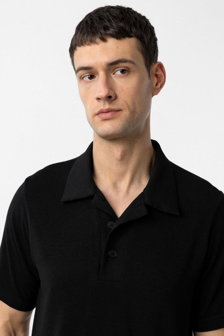 ANT Antioch Siyah Regular Fit Polo Yaka Erkek T-Shirt - Blackpool