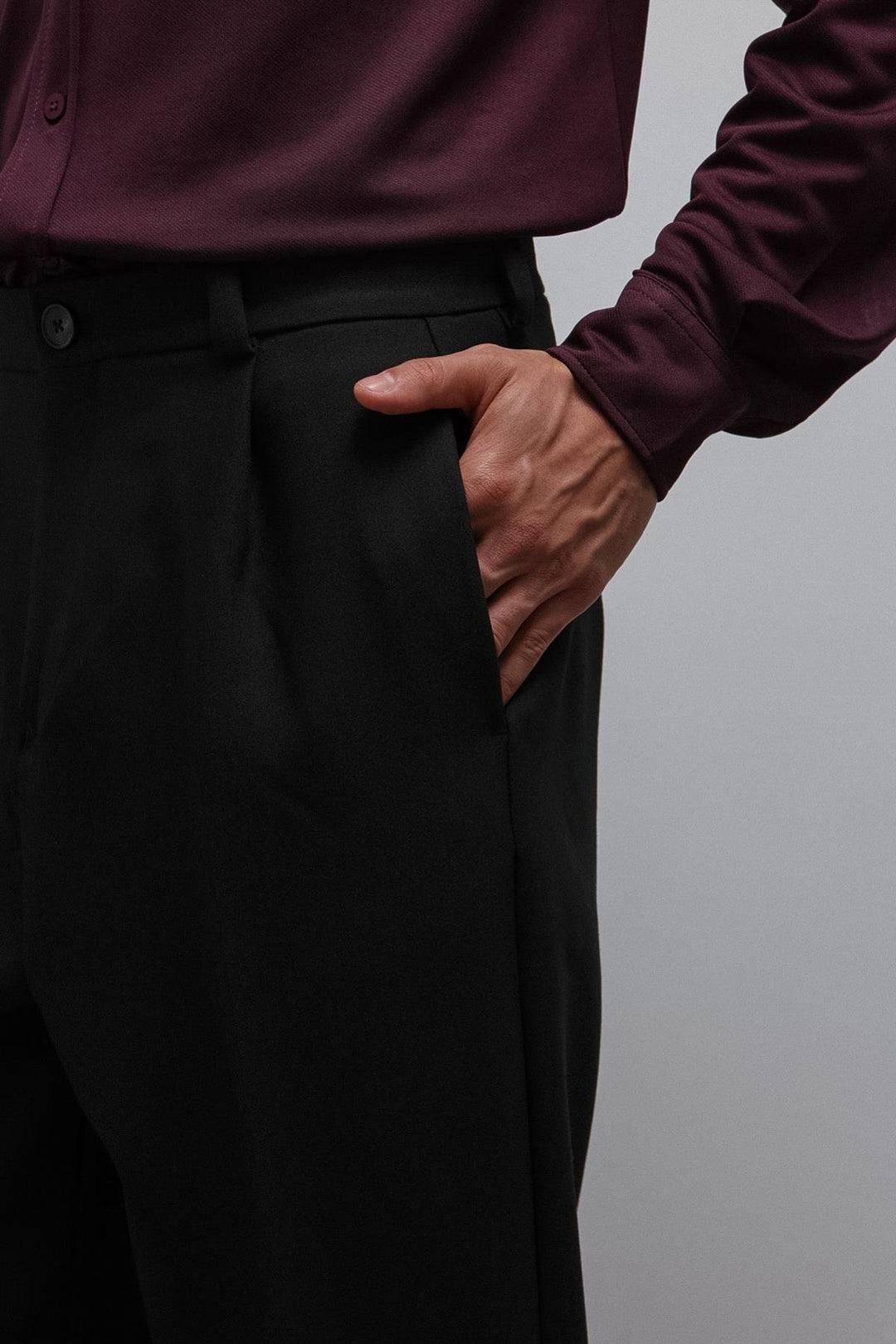 ANT Antioch Black Relax Fit Baggy Pleated Men's Pants - Westland