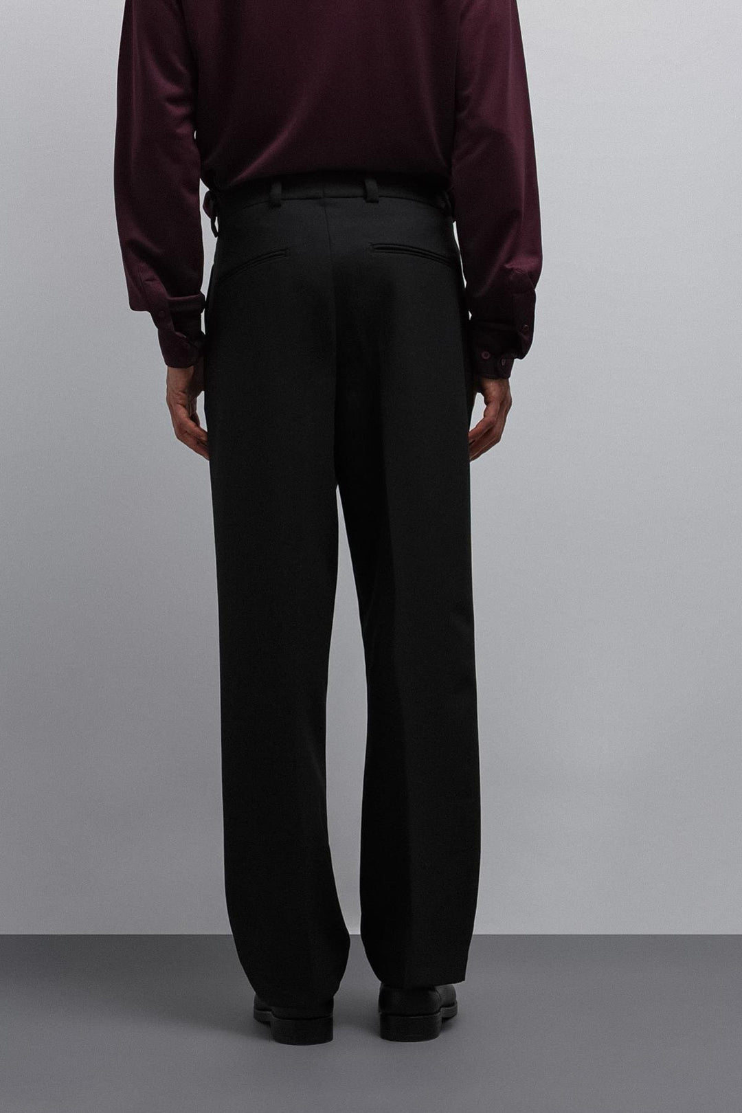 ANT Antioch Black Relax Fit Baggy Pleated Men's Pants - Auburn