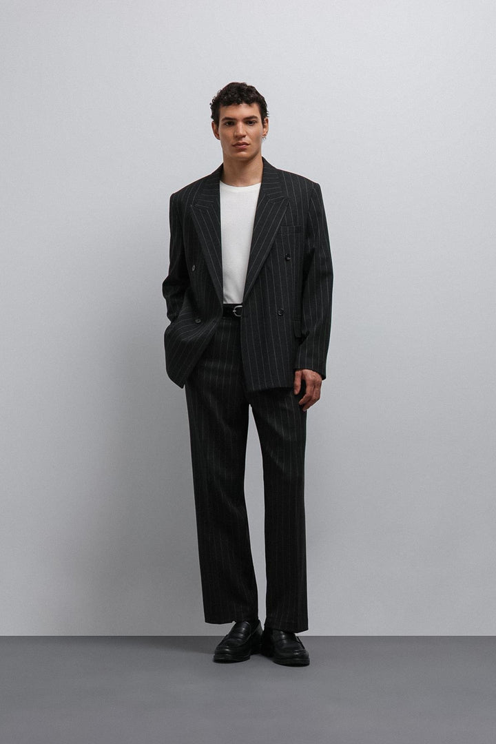ANT Antioch Black Relax Fit Striped Men's Pants - Vénissieux