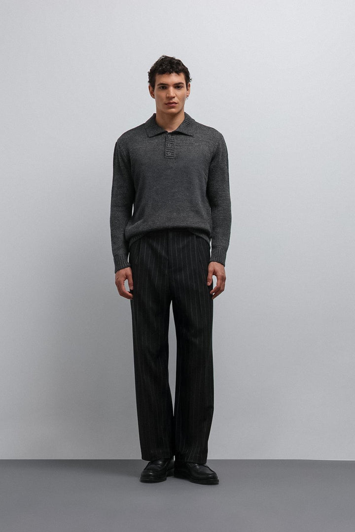 ANT Antioch Black Relax Fit Striped Men's Pants - Vénissieux