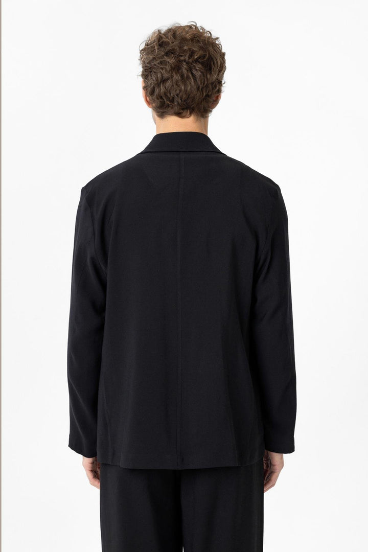 ANT Antioch Black Relax Fit Diagonel Slim Men's Blazer Jacket - St. Paul