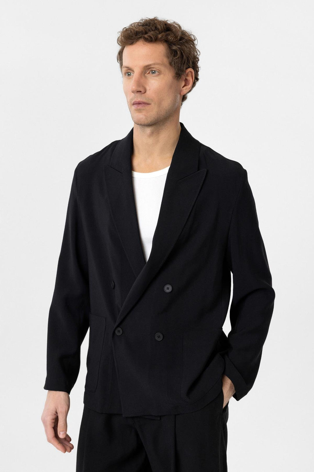 ANT Antioch Black Relax Fit Diagonel Slim Men's Blazer Jacket - St. Paul