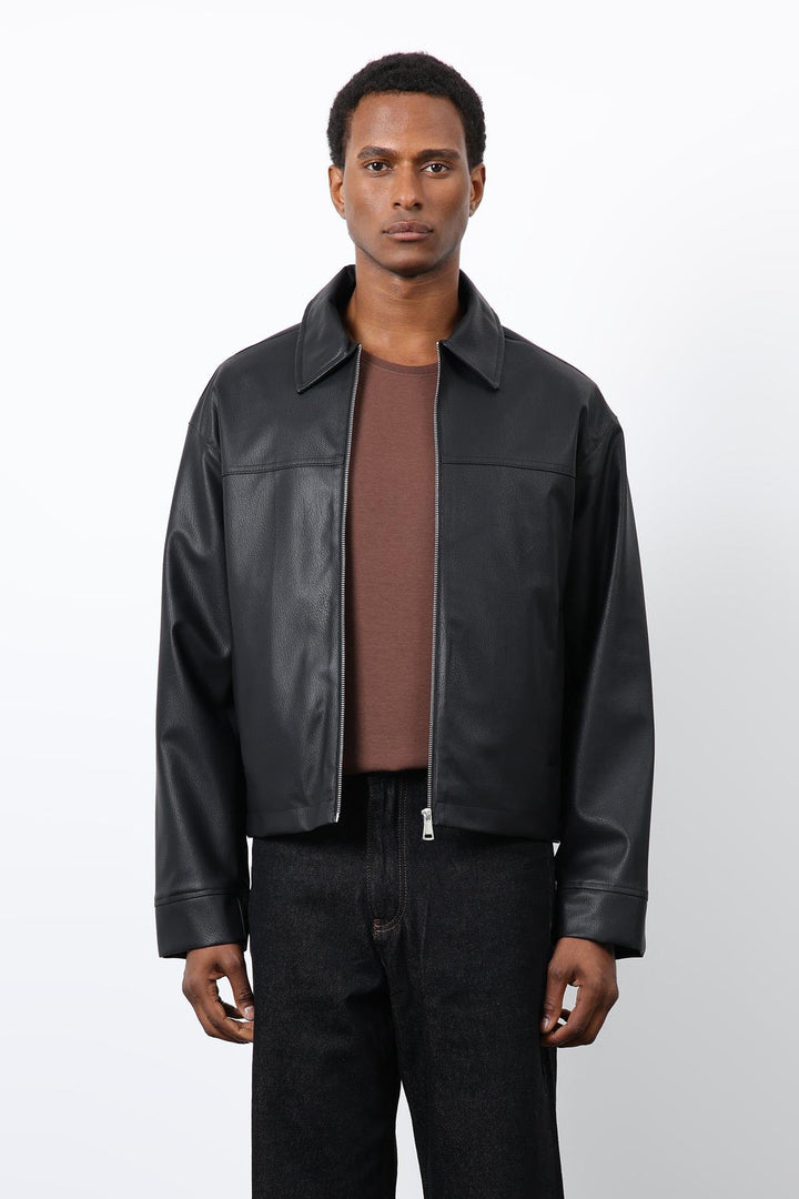 ANT Antioch Black Relax Fit Men's Leather Jacket - Plant City