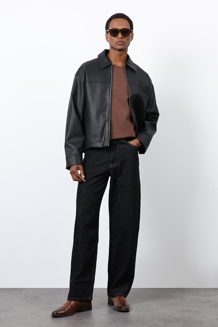 ANT Antioch Black Relax Fit Men's Leather Jacket - Plant City
