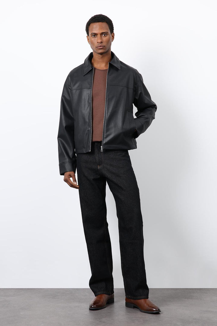 ANT Antioch Black Relax Fit Men's Leather Jacket - Plant City