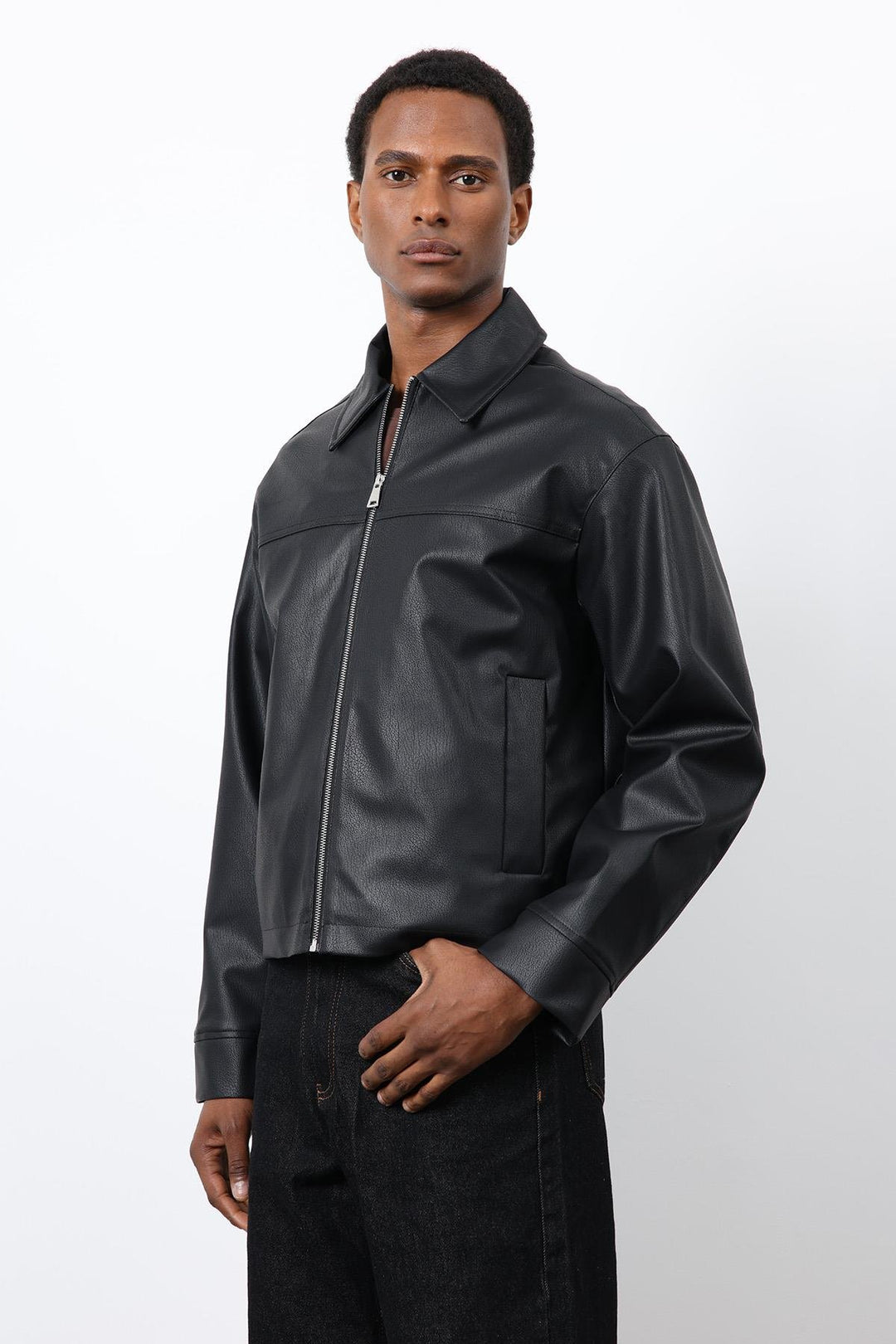 ANT Antioch Black Relax Fit Men's Leather Jacket - Plant City