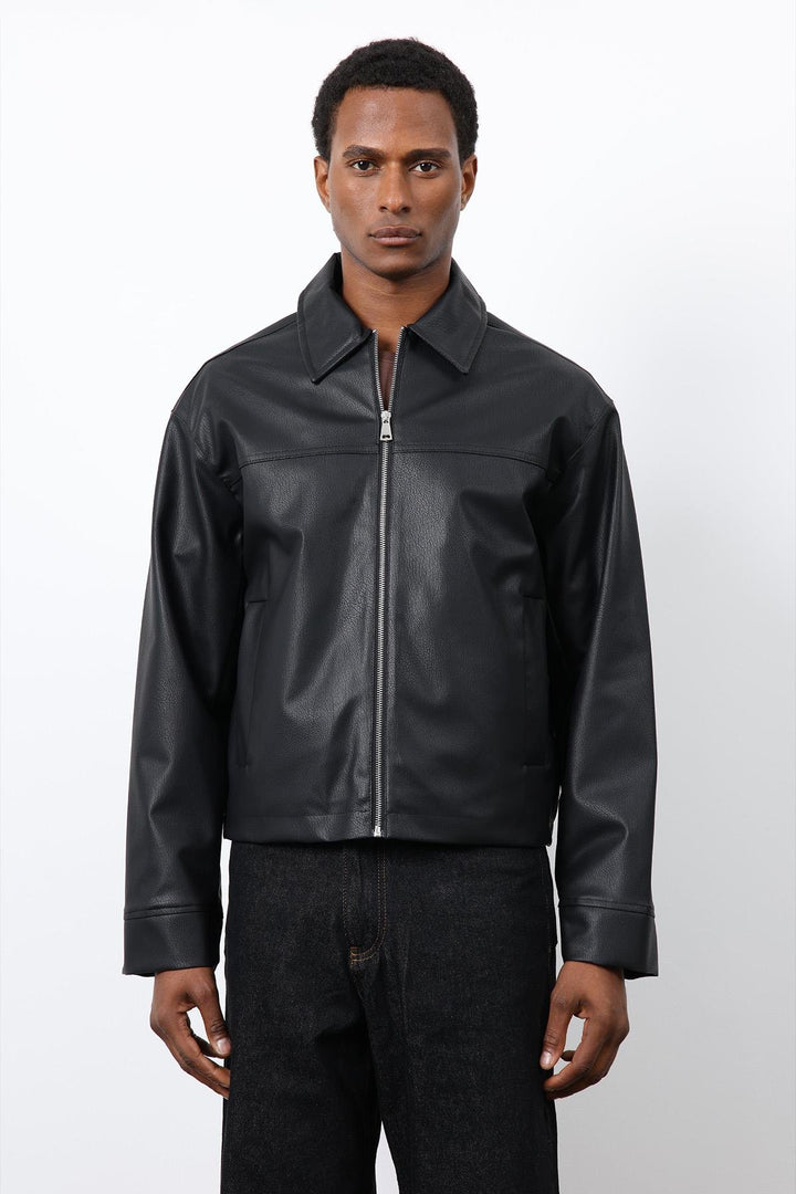 ANT Antioch Black Relax Fit Men's Leather Jacket - Plant City