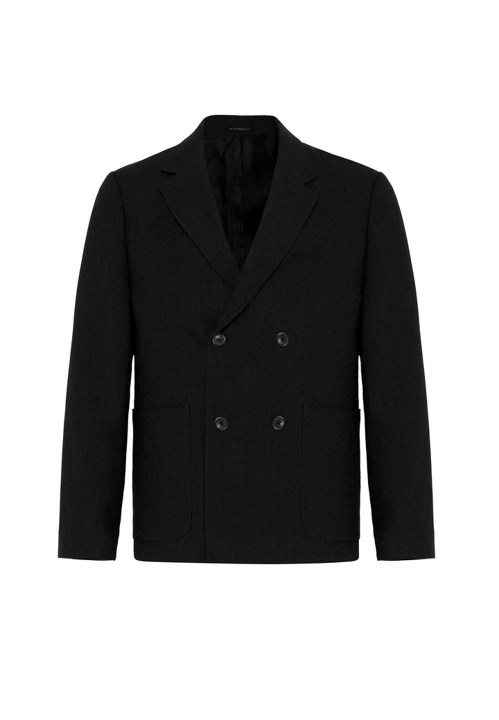 ANT Antioch Black Relax Fit Linen Blend Men's Blazer Jacket - Fountainebleau