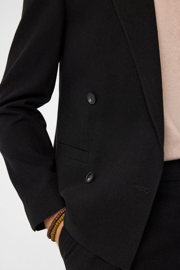 ANT Antioch Siyah Relax Fit Kruvaze Crop Erkek Blazer Ceket - Ashburn