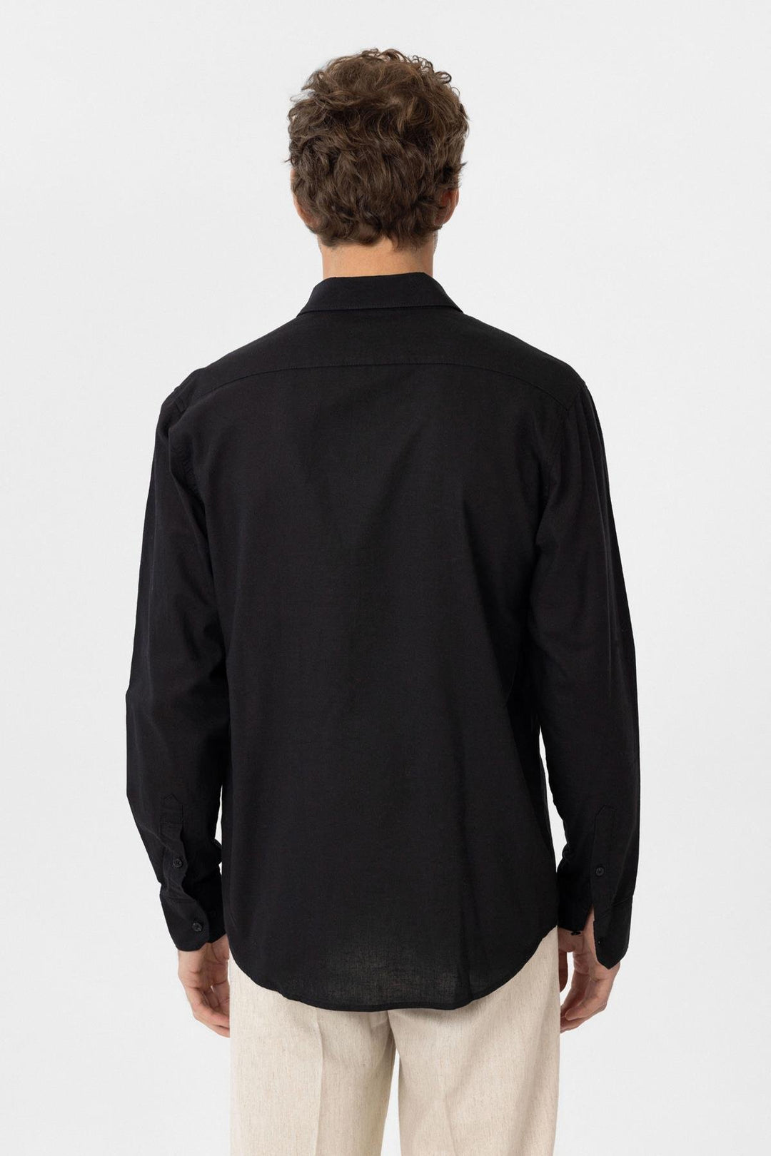 ANT Antioch Black Relax Fit Lyocell Fabric Men's Shirt - Sugar Land