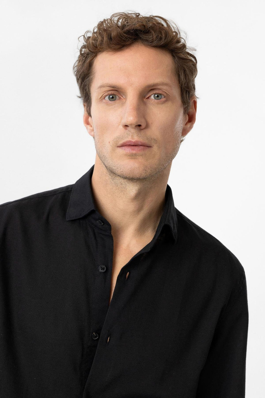 ANT Antioch Black Relax Fit Lyocell Fabric Men's Shirt - Sugar Land