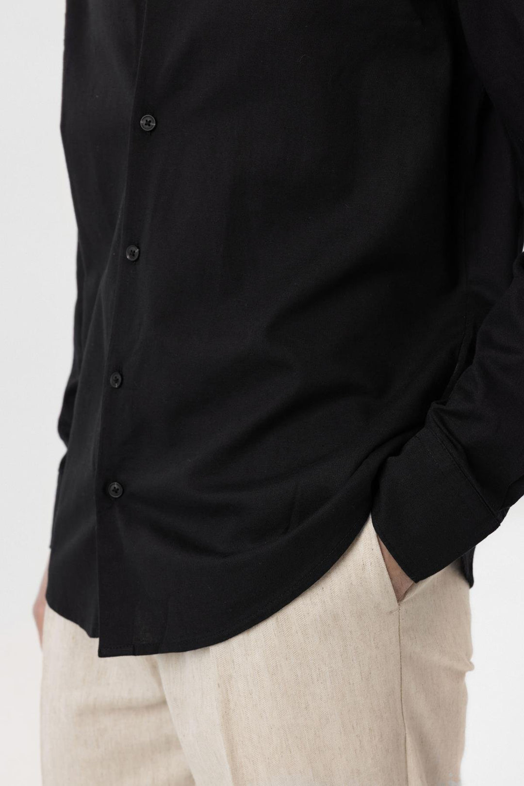 ANT Antioch Black Relax Fit Lyocell Fabric Men's Shirt - Sugar Land