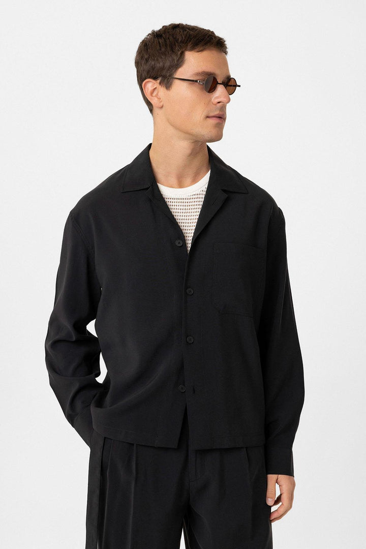 ANT Antioch Black Relax Fit Modal Fabric Men's Shirt - Smithtown