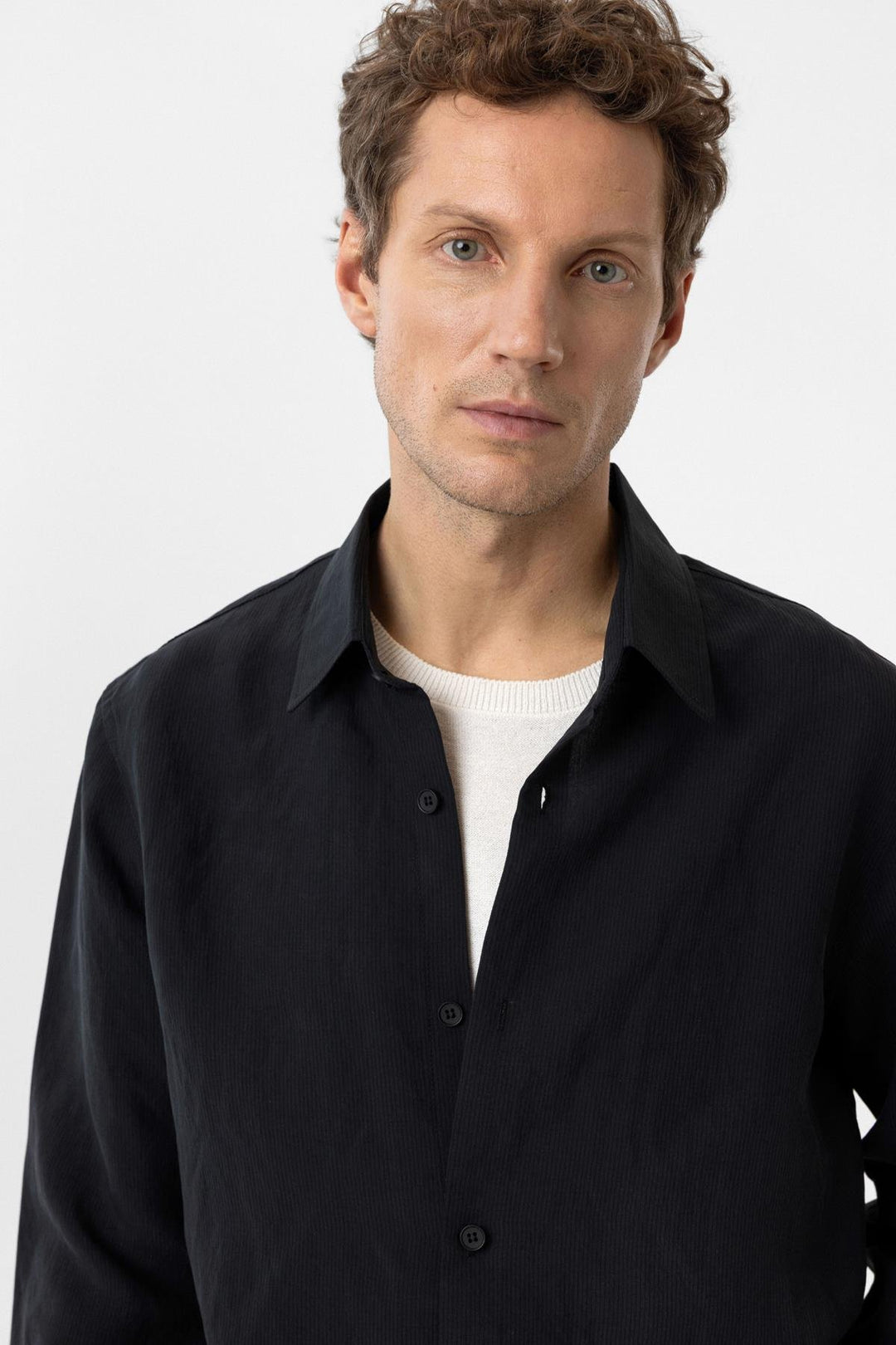 ANT Antioch Black Relax Fit Modal Fabric Men's Shirt - Old Bridge