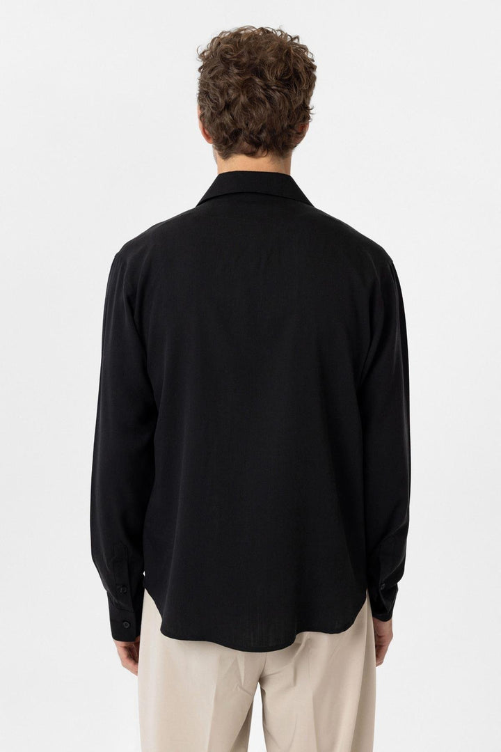 ANT Antioch Black Relax Fit Modal Fabric Men's Shirt - Old Bridge