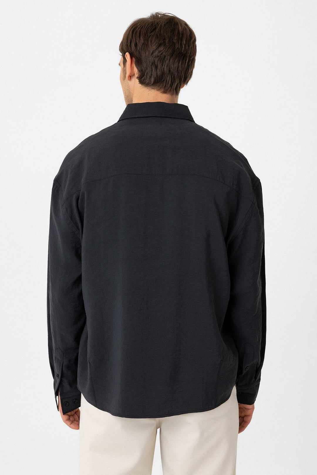 ANT Antioch Black Relax Fit Modal Fabric Men's Shirt - Azzano