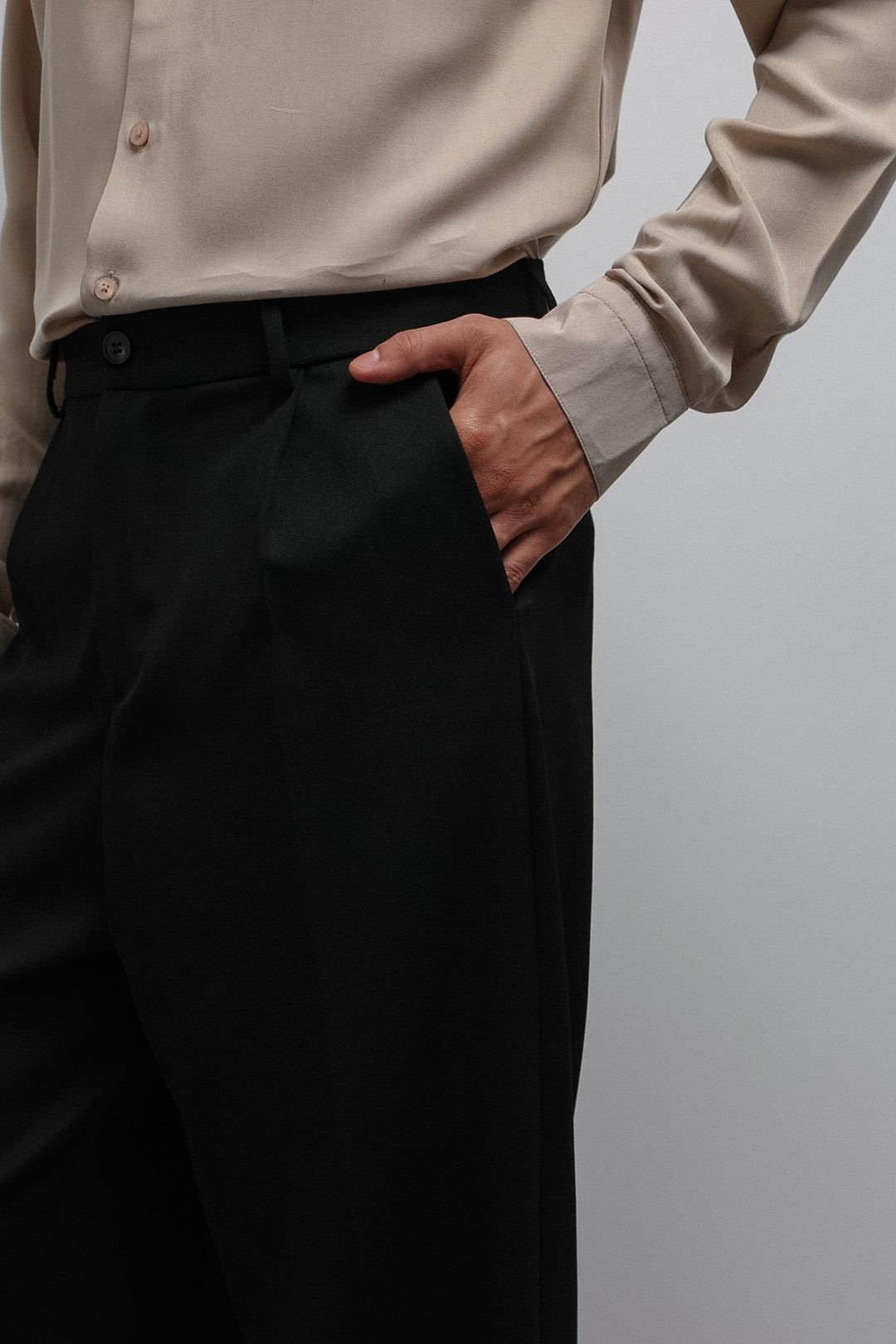 ANT Antioch Black Relax Fit Pleated Men's Pants - Jocotepec