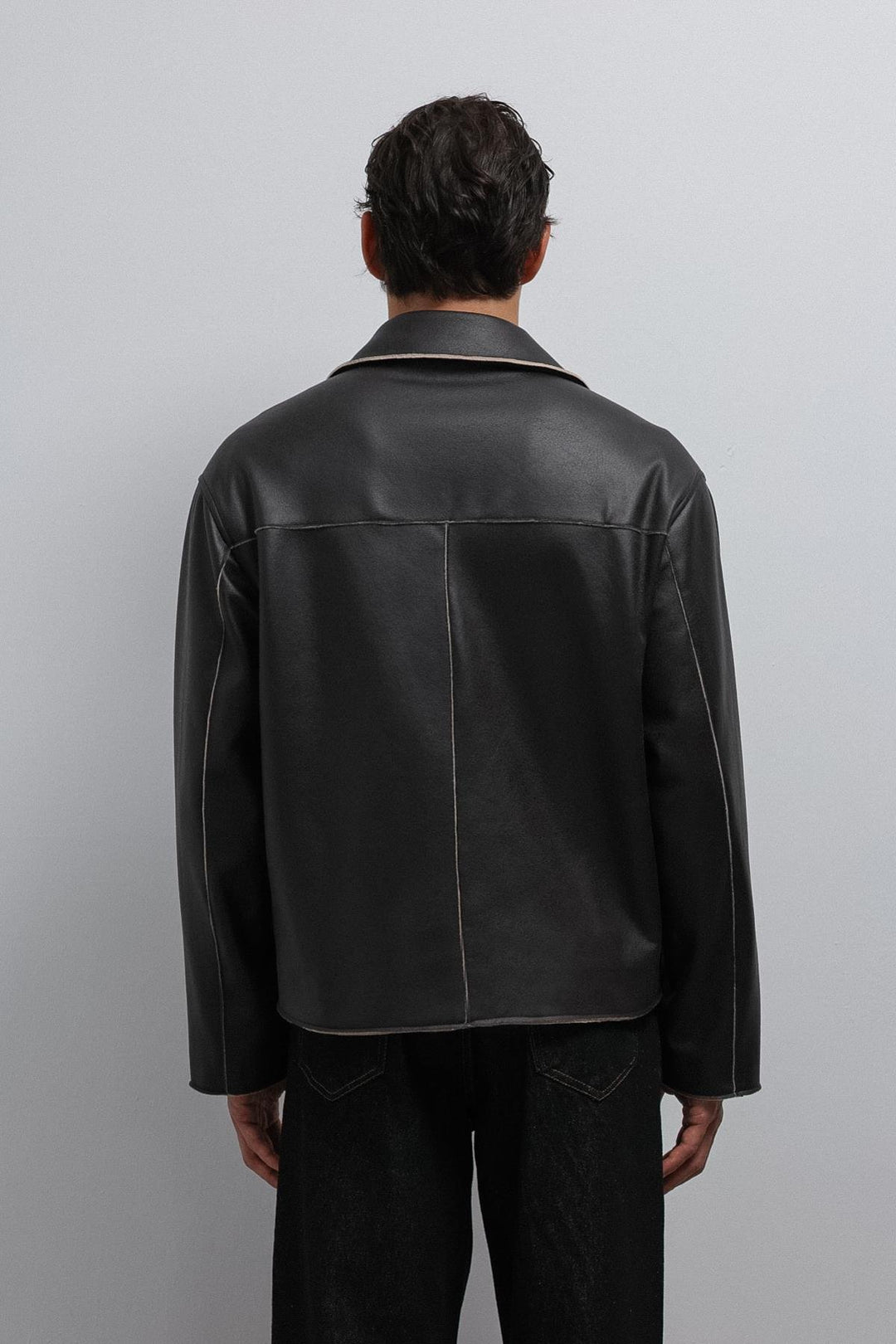 ANT Antioch Black Relax Fit Faux Leather Men's Jacket - Santa Monica