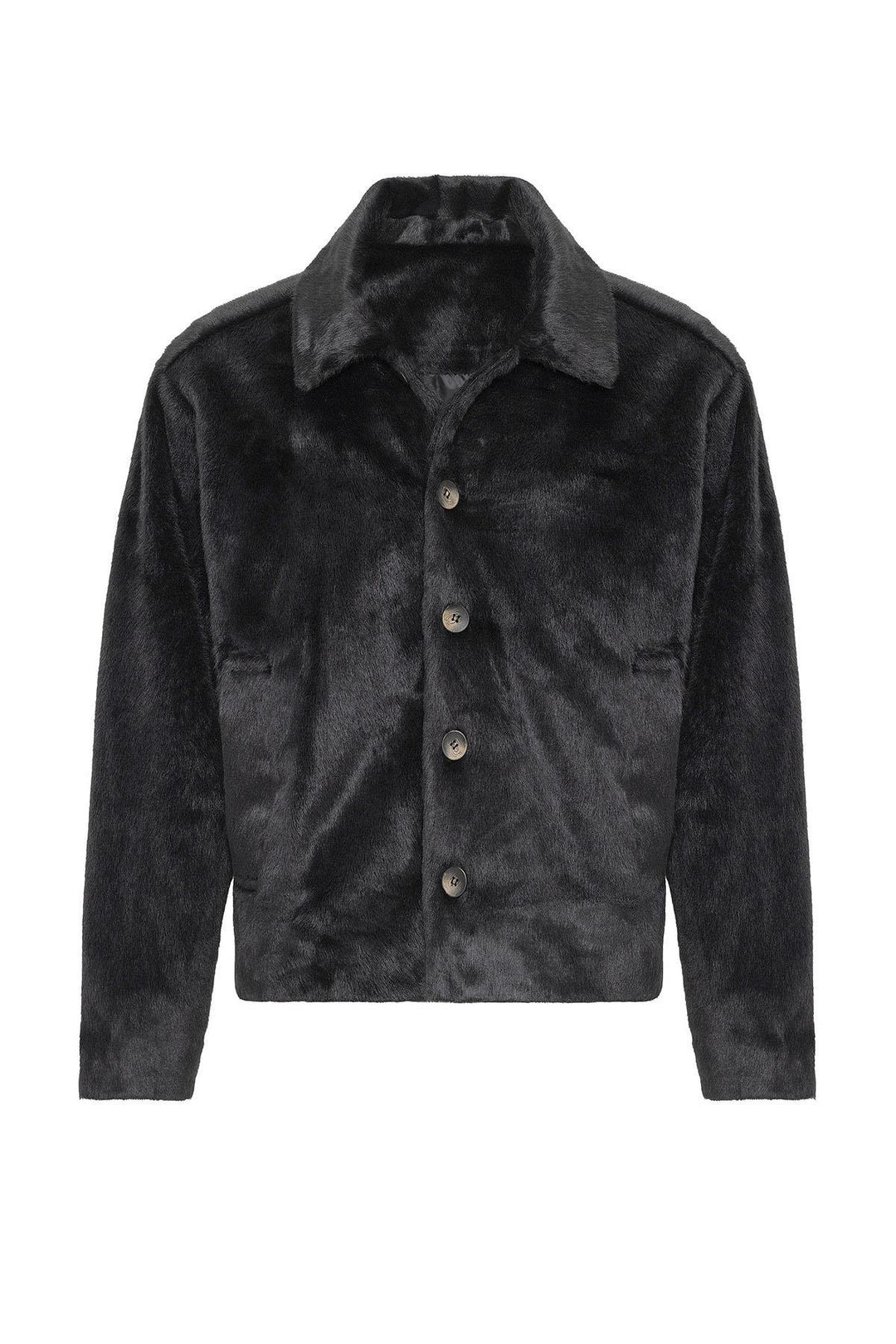 ANT Antioch Black Relax Fit Soft Textured Men's Coat - Lecce