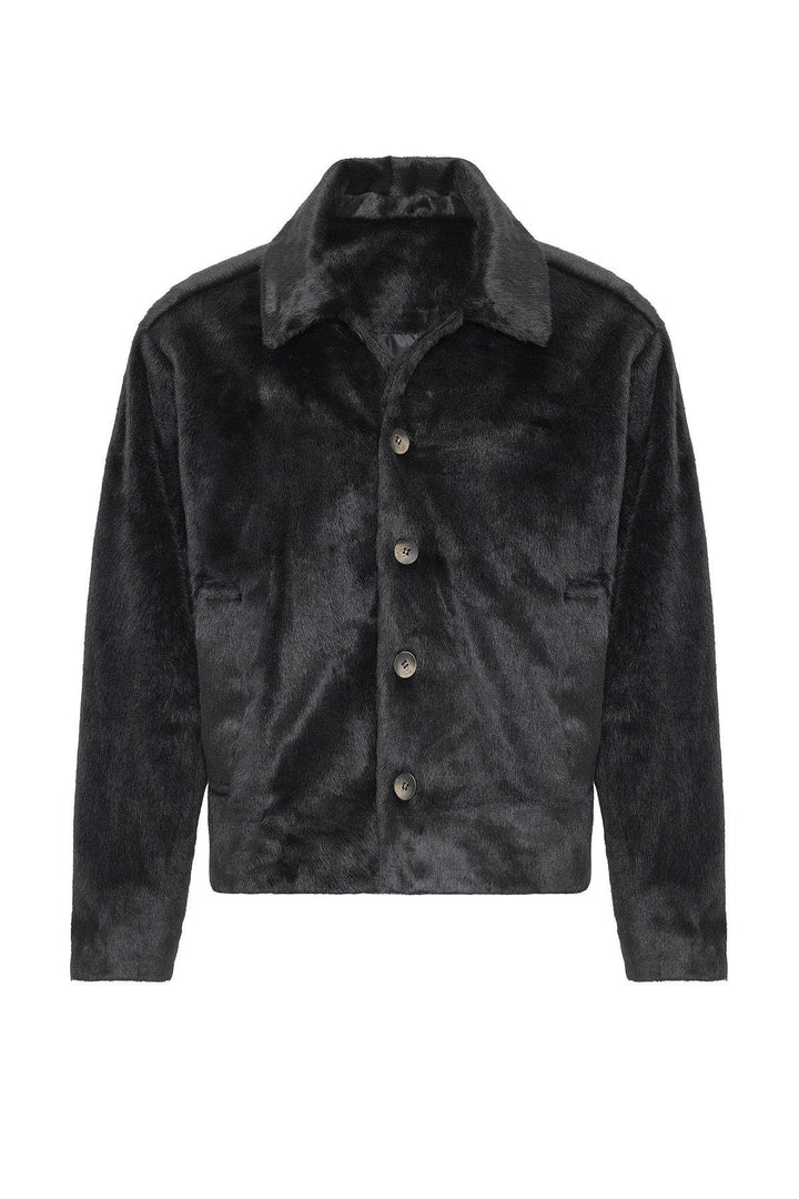 ANT Antioch Black Relax Fit Soft Textured Men's Coat - Lecce