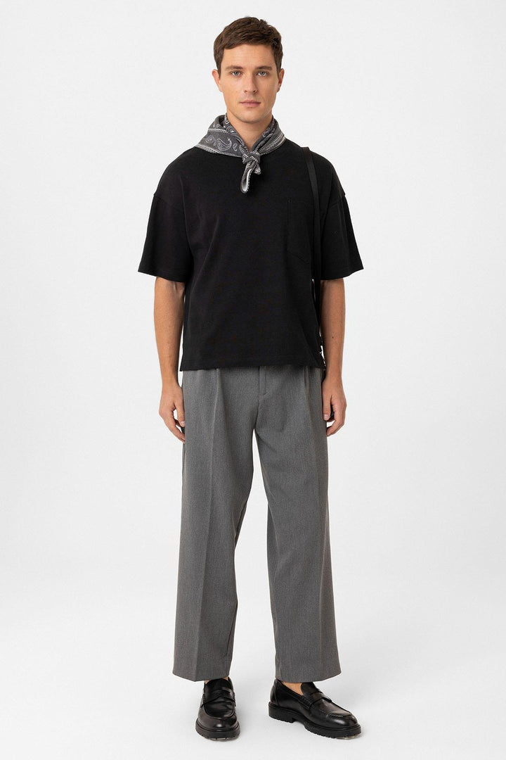 ANT Antioch Siyah Relaxed Basic Erkek T-Shirt - Faenza