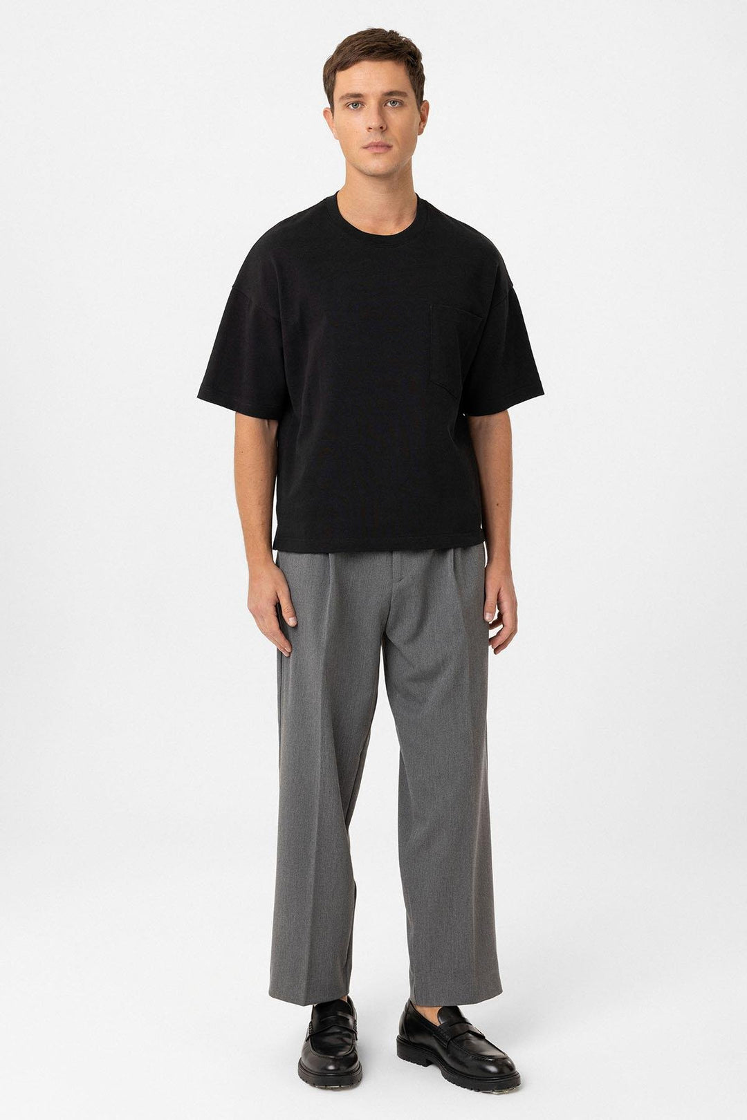 ANT Antioch Siyah Relaxed Basic Erkek T-Shirt - Faenza
