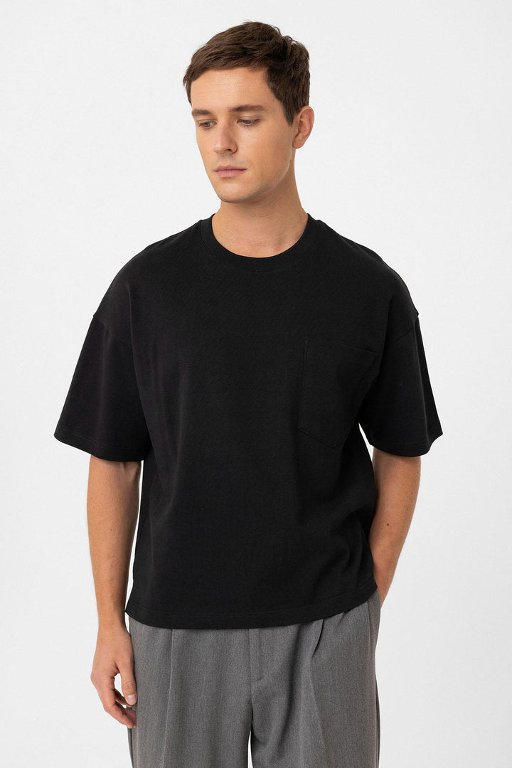 ANT Antioch Siyah Relaxed Basic Erkek T-Shirt - Faenza