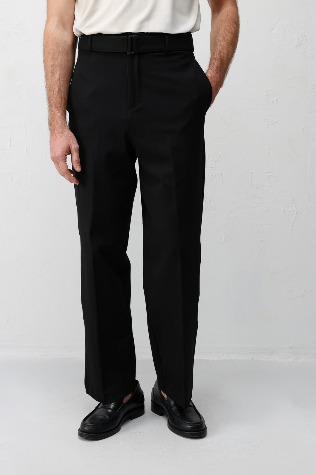 ANT Antioch Siyah Relaxed Fit Kemerli Erkek Pantolon - Deerfield Beach