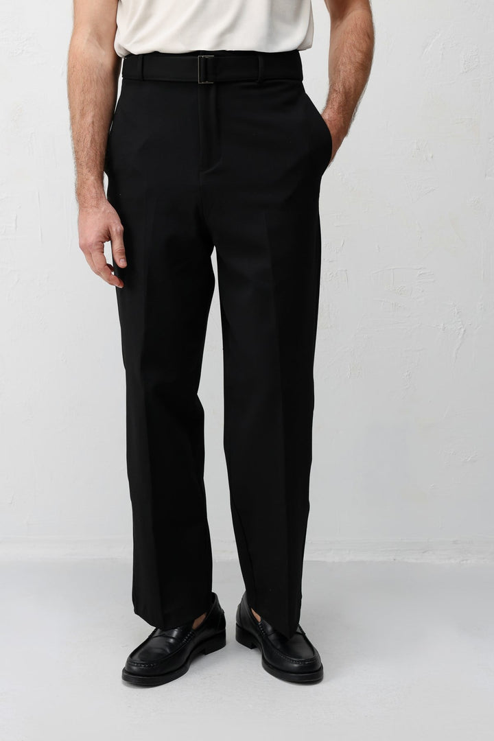 ANT Antioch Siyah Relaxed Fit Kemerli Erkek Pantolon - Deerfield Beach