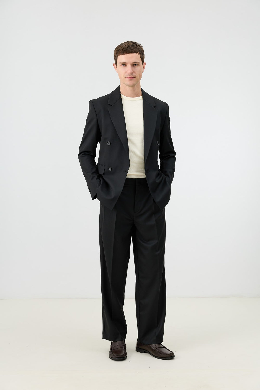 ANT Antioch Siyah Relaxed Kruvaze Erkek Blazer Ceket - Neumünster